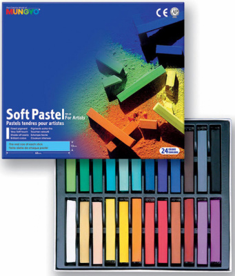Набор сухой пастели Mungyo "Soft Pastel" 24 цв, мягкая, квадратная, в картонной коробке