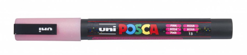 Маркер UNI "POSCA" PC-3ML, 0,9-1,3 мм, наконечник пулевидный, цвет розовый с блёстками