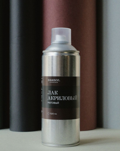 Лак акриловый матовый, быстросохнущий nuance. в аэрозоле, 520 мл.