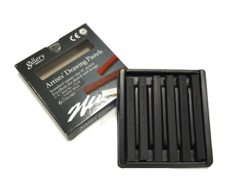 Набор сухой пастели Mungyo "Gallery" 6 оттенков черного, в картонной коробке