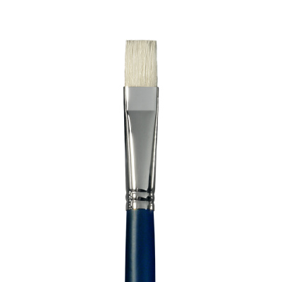 Кисть щетина №14 плоская Альбатрос "Профи" длинная ручка черная