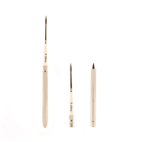 Кисть соболь №3 круглая Альбатрос "Иконописная школа", ручка съёмная металлическая