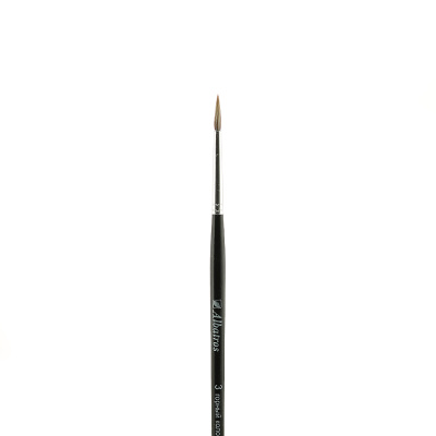 Кисть горный колонок №3 круглая Альбатрос, короткая ручка