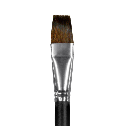 Кисть белка №18 плоская Альбатрос "Профи" длинная ручка