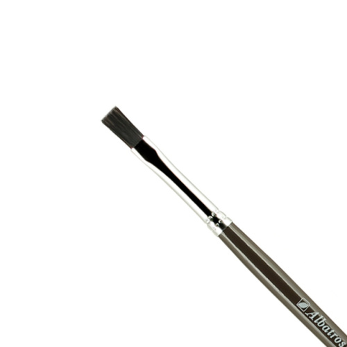 Кисть щетина №6 плоская Альбатрос "Художник" черная