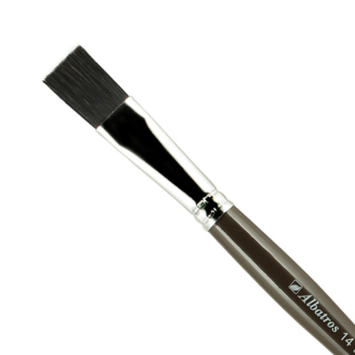 Кисть щетина №14 плоская Альбатрос "Художник" черная