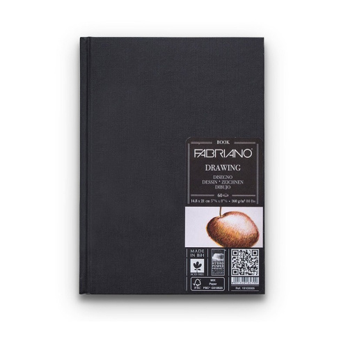 Блокнот для зарисовок Fabriano "Drawingbook" портрет 14,8х21 см 60 л 160 г мелкозернистая