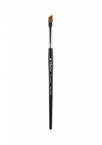 Кисть синтетика №8 скошенная Альбатрос "Мастер" короткая ручка