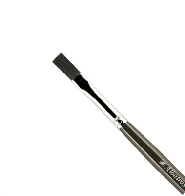 Кисть щетина №8 плоская Альбатрос "Художник" черная