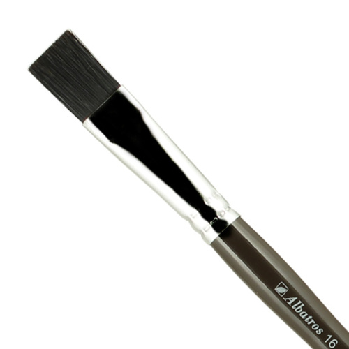 Кисть щетина №16 плоская Альбатрос "Художник" черная