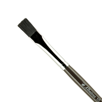 Кисть щетина №10 плоская Альбатрос "Художник" черная