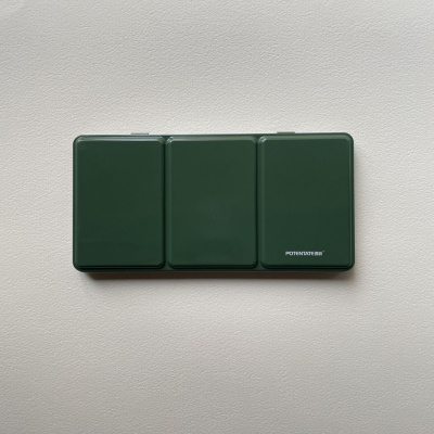 Пенал для акварели Potentate, 225х105х16 мм., металл. зеленый