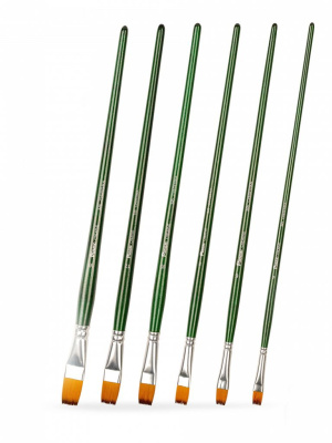 Набор кистей синтетика Pinax "CREATIVE" плоские 6 шт, длинная ручка