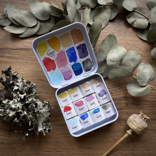 Набор акварели "Handy" Портрет, 12 кювет 2 мл, в металлическом боксе