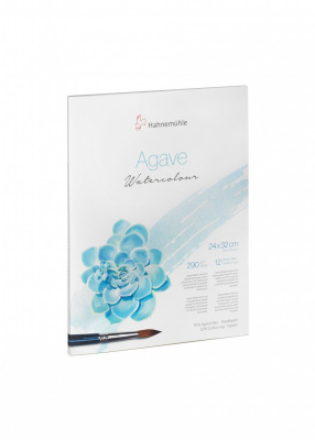 Альбом-склейка для акварели Hahnem?hle "Agave" 8х10,5 см 12 л 290 г, волокно агавы 70% и хлопок 30%,