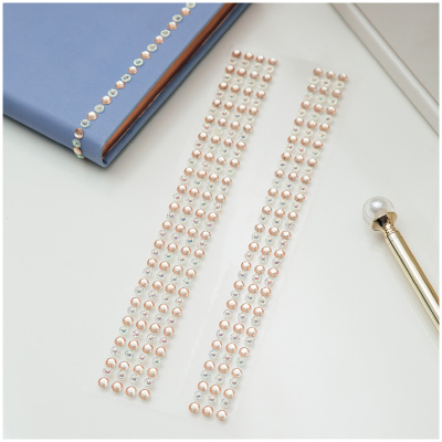 Наклейки акриловые MESHU "Gold line", 25*7,8см, стразы, 308 наклеек