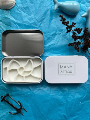 Палетка для красок "Ракушка" 9х6 см, цвет белый, пластик белый