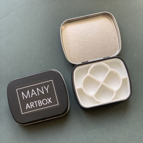 Палетка для красок "Венеция" 6х5 см, цвет черный, пластик белый