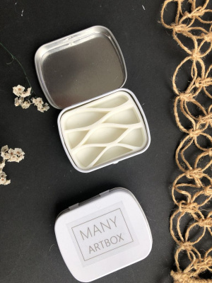 Палетка для красок "Волны" 6х5 см, цвет белый, пластик белый