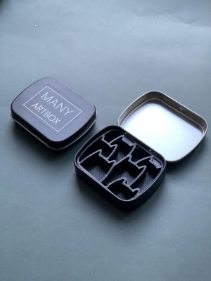 Палетка для красок "Котики" 6х5 см, цвет черный, пластик черный