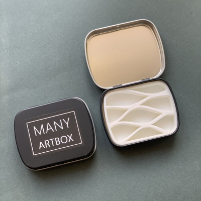 Палетка для красок "Волны" 6х5 см, цвет черный, пластик белый