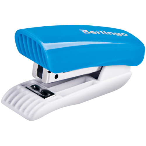 Мини-степлер Berlingo "Blitz" №10 до 10 л., пластиковый корпус, голубой