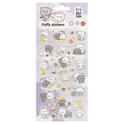 Наклейки объемные MESHU "Cute kittens", 10*23 см, пакет европодвес