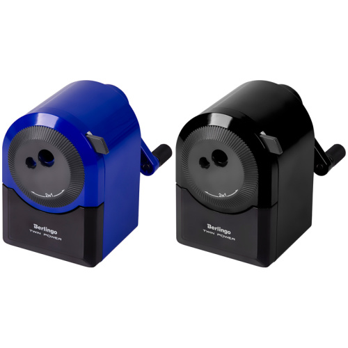 Точилка механическая Berlingo "TwinPower" 2 в 1, цвета в асс., пласт. корпус, инд. Упаковка