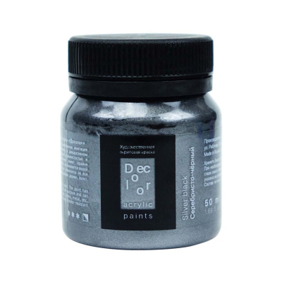 Акрил ТАИР "Деколор" 50 мл, Серебристо-черный