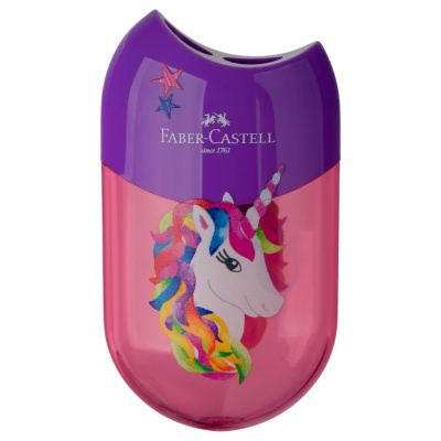 Точилка пластиковая Faber-Castell "Unicorn" 2 отверстия, контейнер