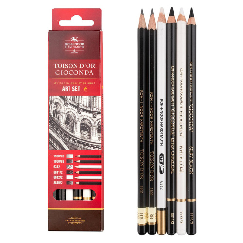Набор графических материалов в карандаше Koh-I-Noor "Toison D`or & Gioconda 9035" 6 шт, картон. упак