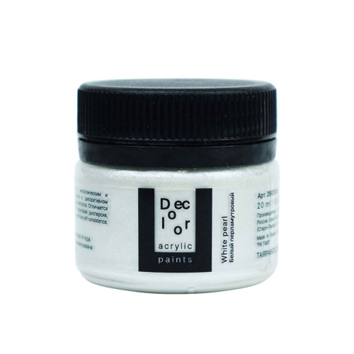 Акрил ТАИР "Деколор" 20 мл, Белый перламутровый