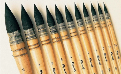 Кисть белка круглая Sennelier "Raphael" короткая ручка, лакированная