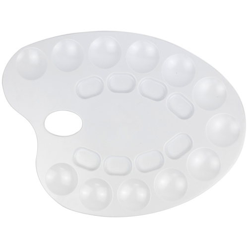 Палитра пластиковая Гамма, средняя, овальная, 20 ячеек, белая