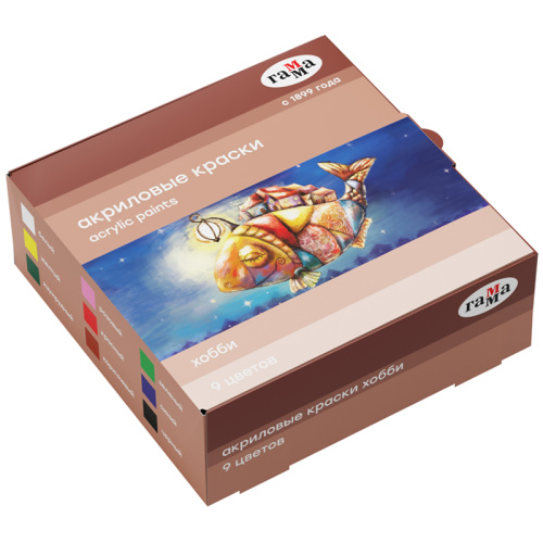 Набор акрила декоративный Гамма "Хобби" 9 цв*20 мл