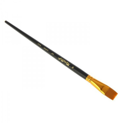 Кисть синтетика №18 плоская Roubloff "1327" длинная ручка, матовая