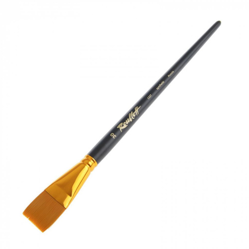 Кисть синтетика №30 плоская Roubloff "1327" длинная ручка, матовая