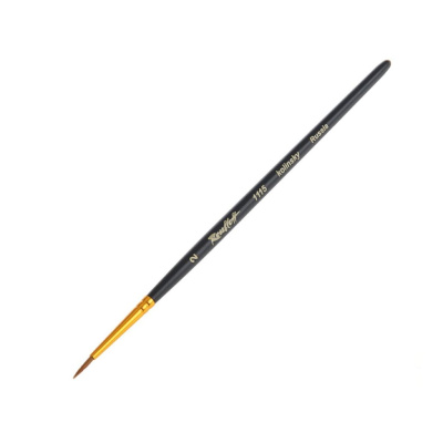 Кисть колонок №2 круглая Roubloff "1115" короткая ручка, матовая