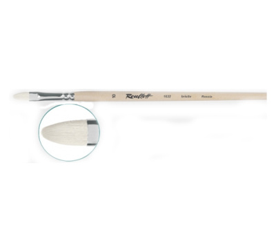 Кисть щетина №4 овальная Roubloff "1632" длинная ручка п/лак