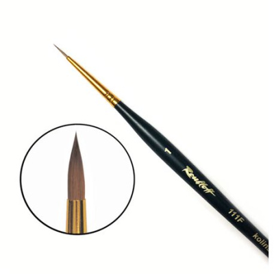 Кисть колонок №1 круглая Roubloff "111F" фигурная коротка ручка, матовая