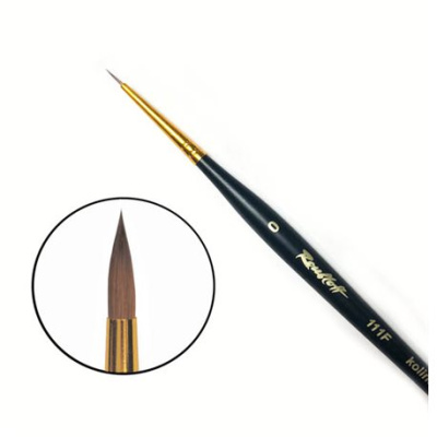 Кисть колонок №0 круглая Roubloff "111F" фигурная коротка ручка, матовая