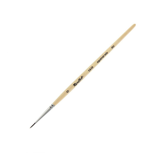 Кисть белка микс №0 круглая Roubloff "1А10" короткая ручка п/лак