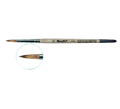 Кисть синтетика мангуст имитация №3 круглая Roubloff "1Т14" короткая ручка