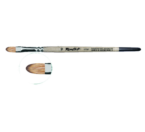 Кисть синтетика мангуст имитация №6 овальная Roubloff "1Т34" короткая ручка