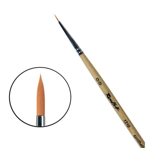 Кисть синтетика №00 круглая Roubloff "1210" короткая ручка п/лак