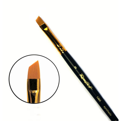 Кисть синтетика №8 скошенная Roubloff "1365" короткая ручка, матовая