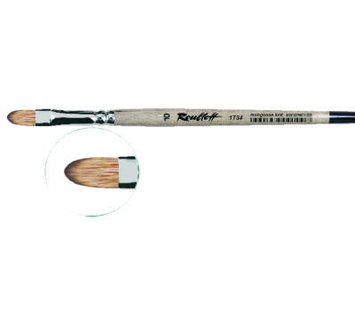 Кисть синтетика мангуст имитация №12 овальная Roubloff "1Т34" короткая ручка