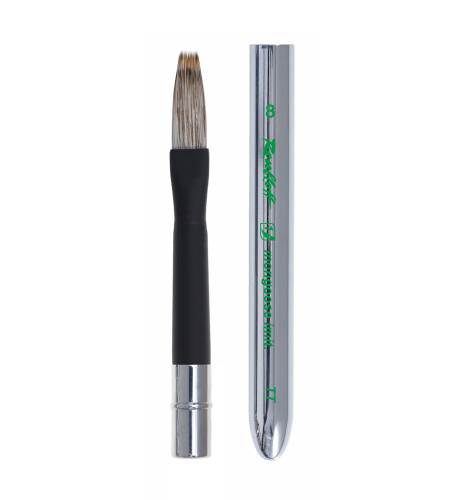 Кисть синтетика имитация мангуста №8 шлейф Roubloff "PTTVT" ручка складная хромированная