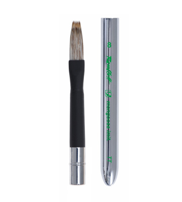 Кисть синтетика имитация мангуста №8 шлейф Roubloff "PTTVT" ручка складная хромированная