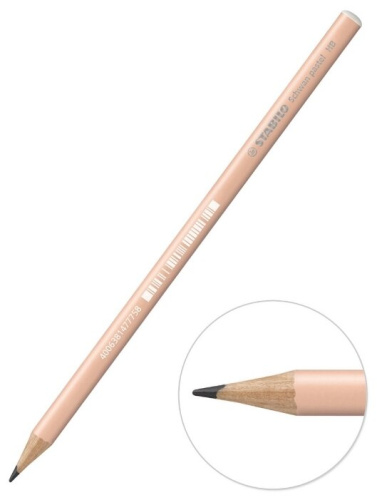 Карандаш чернографитный Stabilo "Schwan pastel 421" HB корпус персиковый пастельный